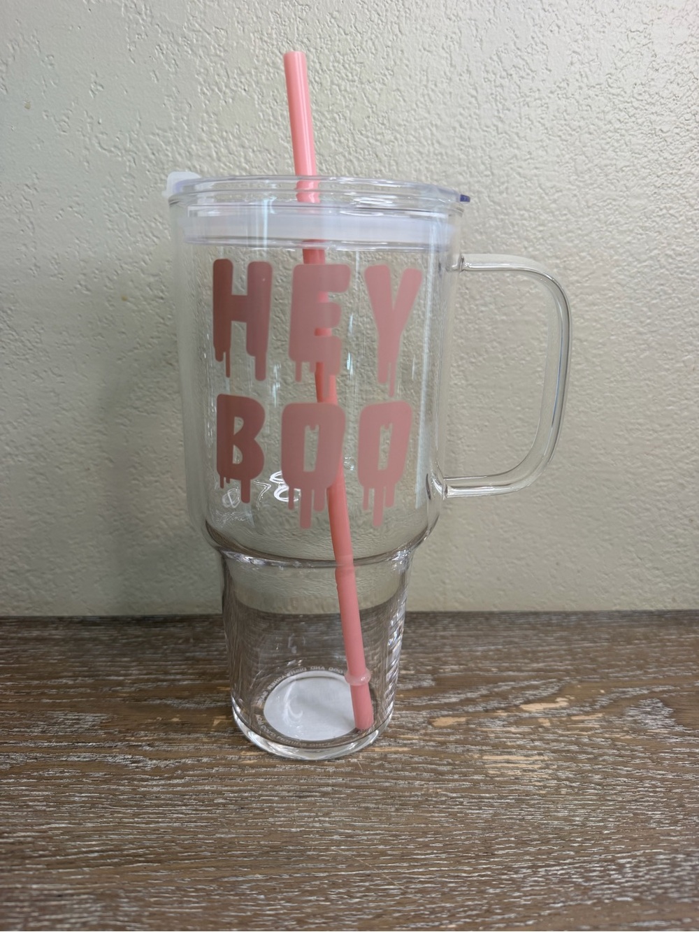 Target Bullseye's Playground 32oz Clear Glass Tumbler “Hey Boo”